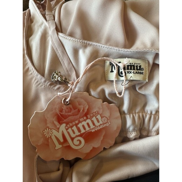 NWT Show Me Your MuMu Women's XXL Caitlin Ruffle Maxi Dress in Dusty Blush Crisp - Picture 8 of 10